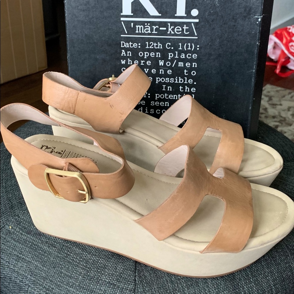 MRKT Jess Platform Leather Sandal sz 12